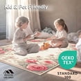 thumbnail image 4 of ODIKA 5'x7' Machine Washable Non-Slip Area Rug, Rose Garden Pink Floral Medallion High Traffic Rug, Pink, 218870, 4 of 7