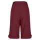 thumbnail image 3 of Pantalones de Ajuste Seco de las Mujeres Botón de Color Sólido Laminado Borde Pantalones de Lino, Trajes Del Cuerpo para los Pantalones de las Mujeres Capris de Cinco Puntos con Tela Elástica Transpi, 3 of 6