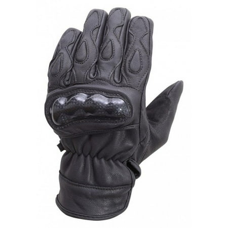 H2o Motorcycle Gloves - Motorcycle Carbon Fiber Knuckle Leather Riding Gloves Black MG7 (S)
