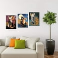 thumbnail image 3 of FCCUYE 3 Panel Vintage Cat Canvas Wall Art Cute Animal Print Picture for Living Room Bedroom Bathroom Wall Decor d Ready to Hang-12”W x 16”Hx3pcs, 3 of 7