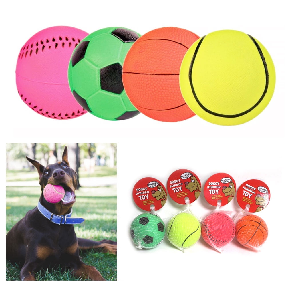 2 Pc Rubber Ball Pet Dog Toy Training Indestructible Chew Play Fetch