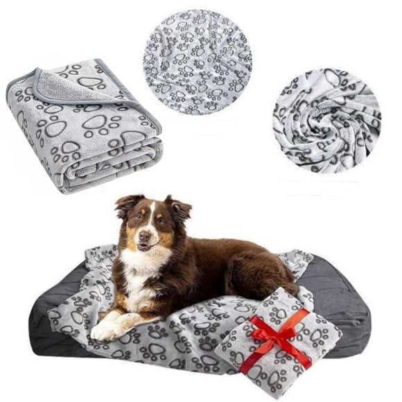 Pet Supplies Blanket for Indoor Cats and Small Dogs 76x52 cm Soft Cozy Throw for Sofa Bed Grey Comfort Easy Care