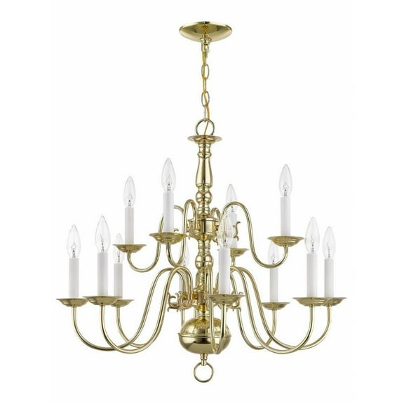 Traditional Twelve Light Chandelier-Polished Brass Finish Bailey Street Home 218-Bel-732097