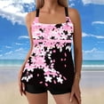 thumbnail image 2 of Qingpeng Plus Size Womens Two Piece Tankini Swimsuit Set Bathing Halter，Printed Top and High Waisted Boyshorts Bathing Suit, 2 of 6