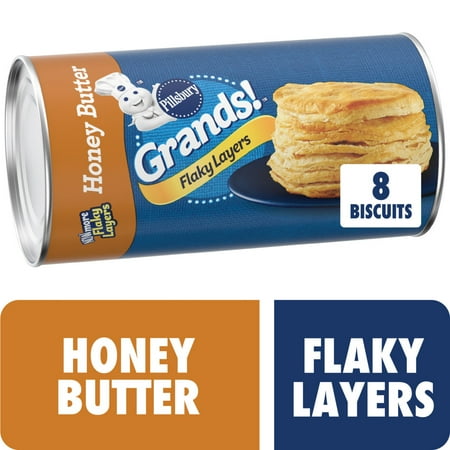 Pillsbury Grands! Flaky Layers Honey Butter Biscuits, 8 Count, 16.3 oz