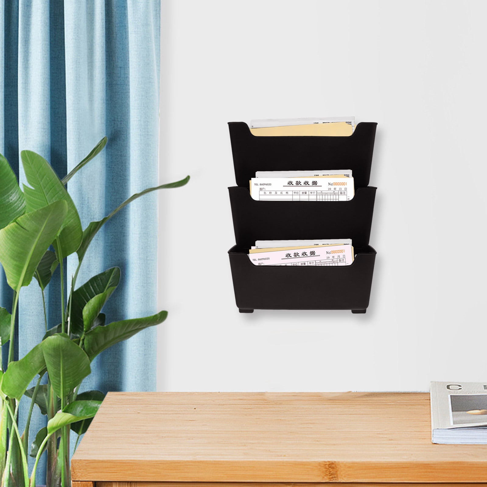 File Storage Box Folders Magazine Holder Adhesive Mail Holder Wall Mount File Organizer Wall Magazine Rack Office
