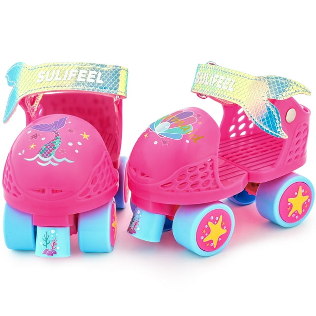 Patines SULIFEEL para niños con cuádruple ajustable para niños de 2 a 5 años