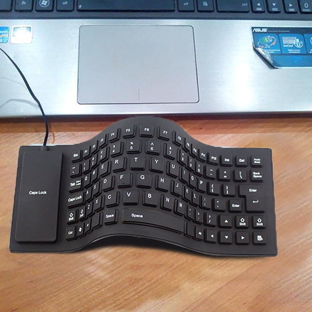 Klonfd For Silicone USB Keyboard Laptop Notebook Mini Foldable Flexible Keyboard