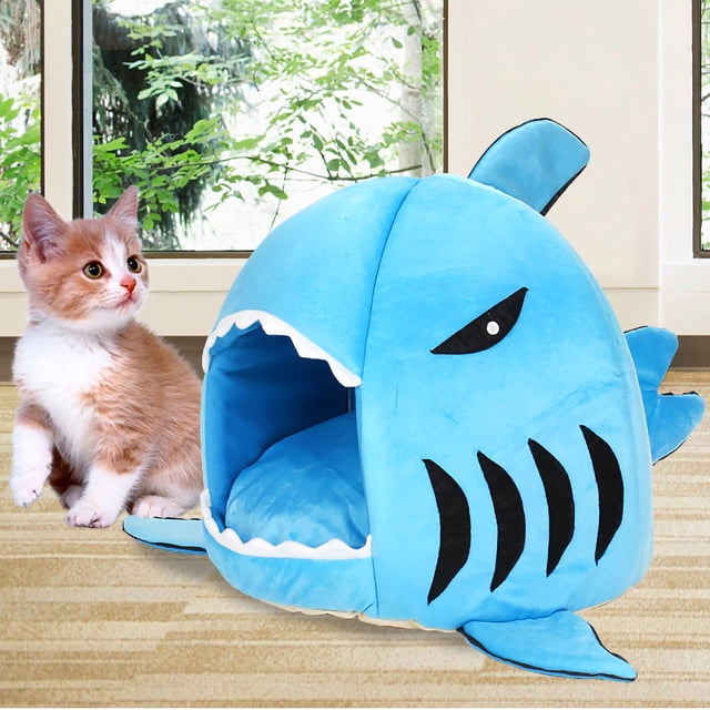 Kitten Bed,Shark Cat House Removable Cat Shark Bed Shark Dog Cave High-End Performance