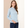 thumbnail image 3 of INSPIRE CHIC Chemisier en Dentelle à Col Montant Manches Longues en Coton pour Femmes, 3 of 6