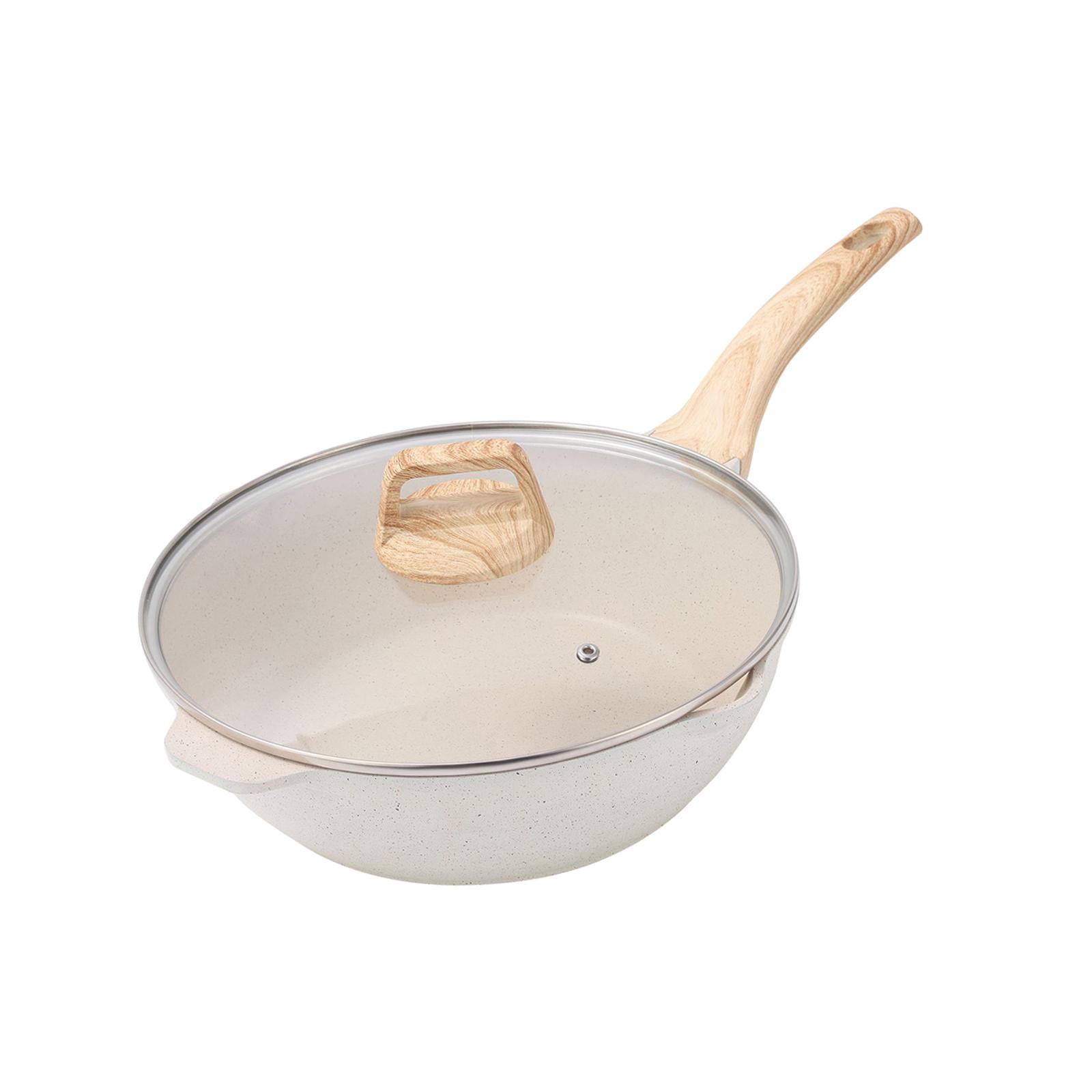 Baoblaze 24cm Deep Frying Pan Non Stick with Lid Smooth Surface Multipurpose Cookware