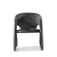 thumbnail image 2 of 24 Inch Modern Dining Chair, Gray Velvet Fabric, Curved Cutout Backrest, 2 of 5