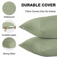 thumbnail image 5 of Outdoor Waterproof Throw Pillow Covers Set of 2 Sage Green Linen Texture Decorative Pillowcases Square Outdoor Pillows Cushion Case 16x16 Inch Farmhouse Solid Color Patio Pillows for Couch Sofa Bed, 5 of 9