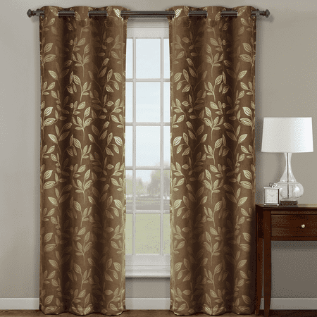 Pair ( Set of 2 ) Claire Blackout Curtain Panels 72 Inch wide x 84 Inch Long - Café
