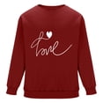 thumbnail image 6 of WREESH Graphic Sweatshirt Valentine's Day Love Letter Printed Crewneck Sweatshirts Casual Pullover for Men Red, 6 of 6