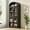 Black Glass Door, variant on IdealHouse 71" Tall Arched Cabinet with Doors, Farmhouse Kitchen Pantry Storage Cabinet, Large 5-Tier Bookcase for Dining Room & Living Room, White