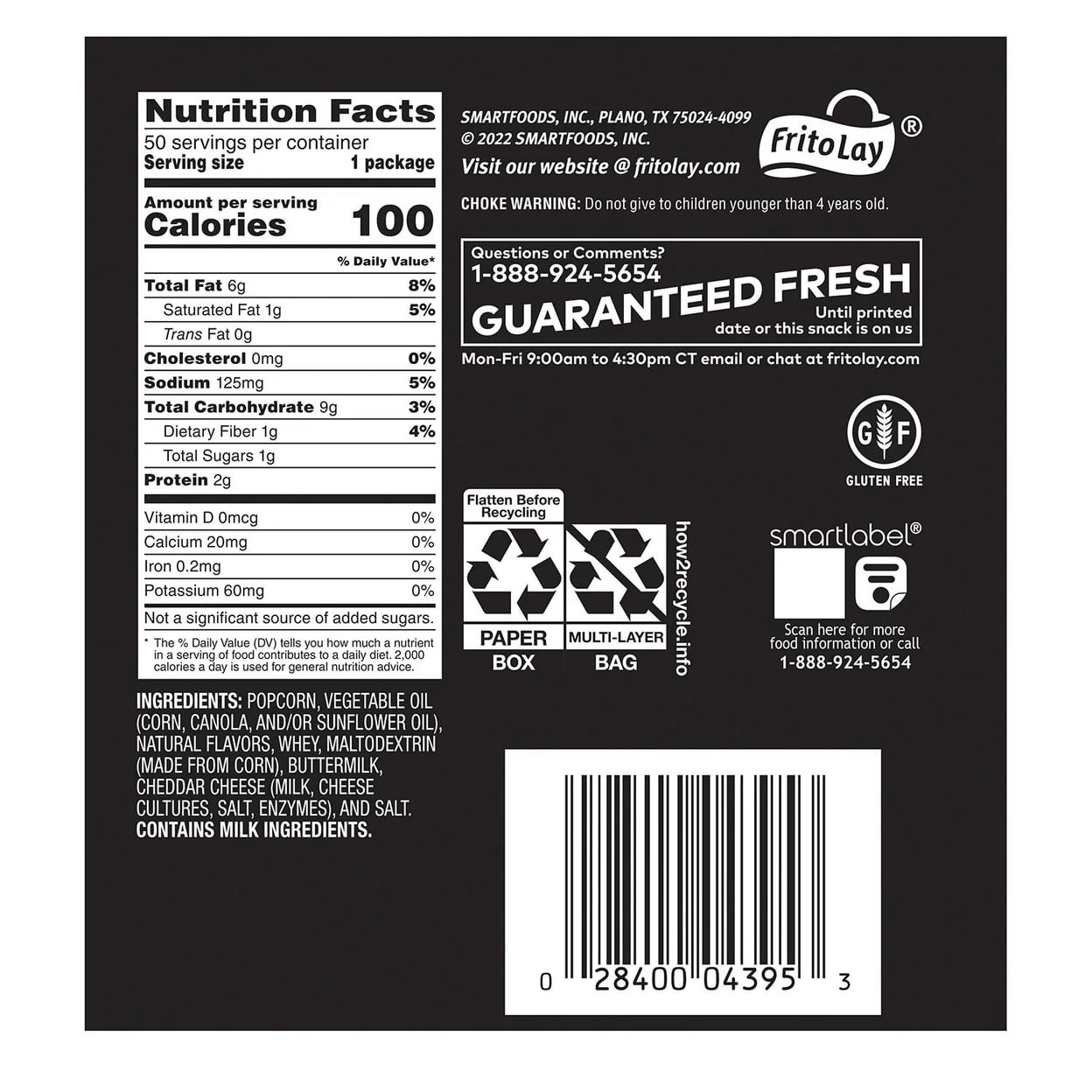 Smartfood White Cheddar Cheese Popcorn 0.625 Ounce (Pack of 50)