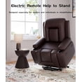 thumbnail image 4 of IDEALHOUSE Brown Living Room Chair, Power Lift Recliner, Massage, Heat, Remote, Ergonomic, Oversized, PU Leather, Plush, Sturdy, Modern, For Elderly, Bedroom, Office, TV Room, 4 of 7