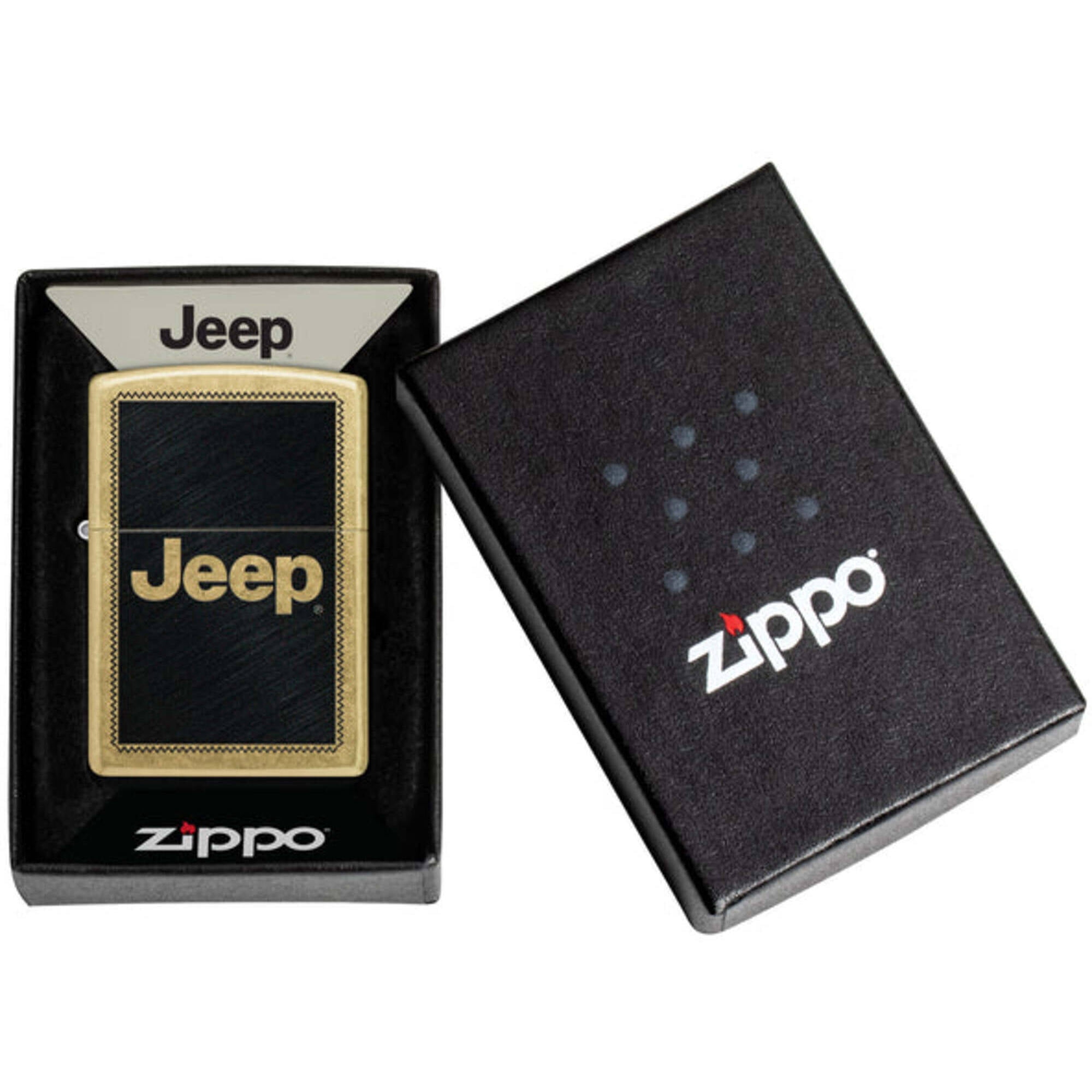 Zippo 46225 Jeep Stamp Design Classic Street Brass Pocket Lighter