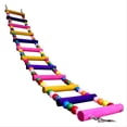 thumbnail image 4 of Colourful Pet Climbing Ladder Biting Wood Brick Toys with Hanging Rope for Bird Parrot Supplies, 4 of 7