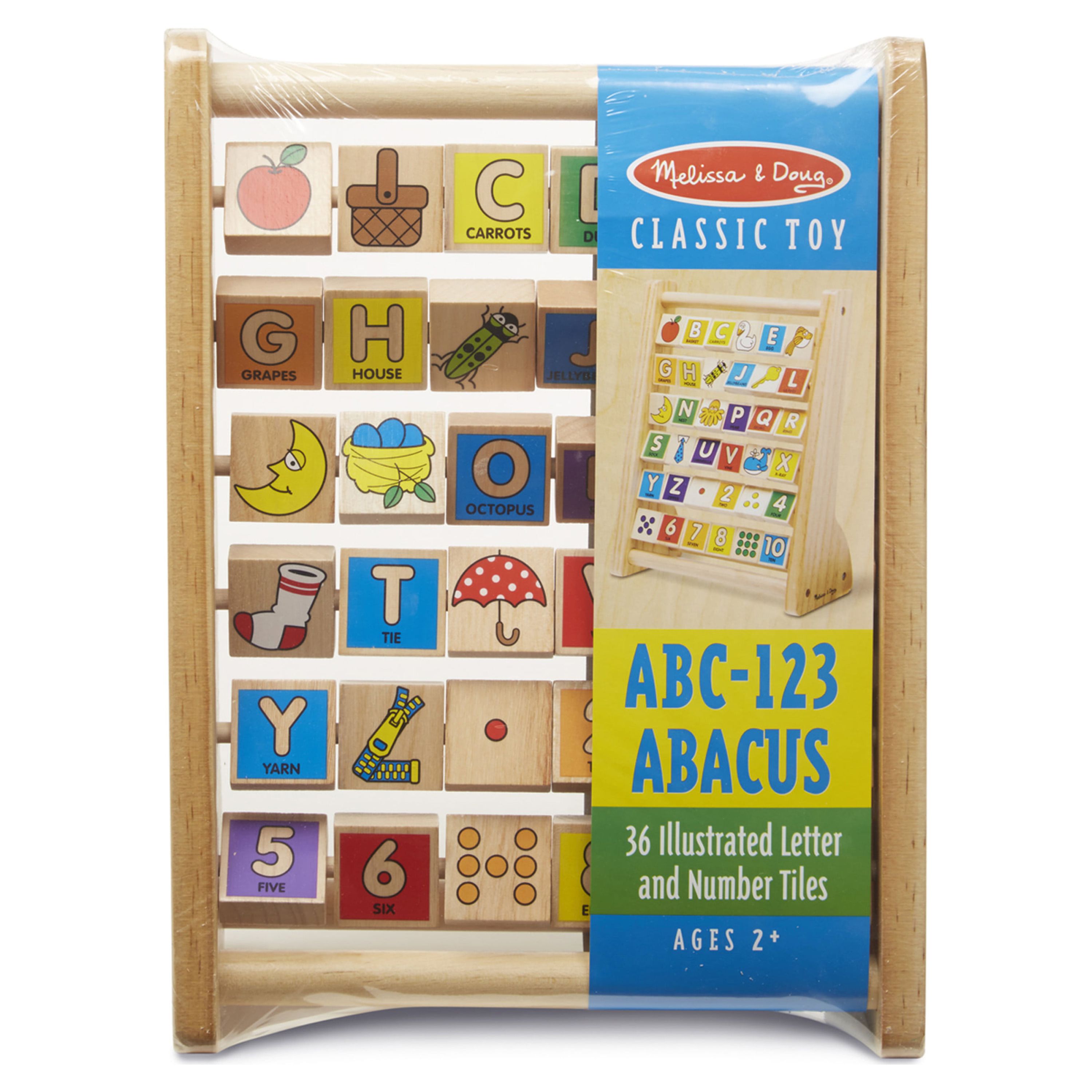 Melissa & Doug ABC-123 Abacus - Classic Wooden Educational Toy With 36 Letter and Number Tiles - image 3 of 9