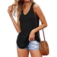 thumbnail image 3 of Summer Women's V Neck Sleeveless Tank Tops Workout Yoga Loose Lightweight Flowy Tee Shirts with Pocket, 3 of 5