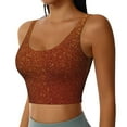 thumbnail image 2 of Fuzoiu Orange Glitter Print Women's Sports Vest,U-Back Sports Tank,Gym Vests,Athletic Sleeveless Shirts,Exercise Undershirts,Yoga, Gym, and Dance Wear-X-Large, 2 of 8