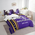 thumbnail image 2 of YST Football Comforter Set Queen Size 7-Piece American Football City Bedding with Sheets, Rugby Game Sports Style Bedding Comforters & Sets Bed-in-a-Bag, Purple Yellow Black (Baltimore), 2 of 5