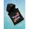 thumbnail image 3 of Virginia Waves Hippie Flowers Hoodie Women -Image by Shutterstock, Female Large, 3 of 4