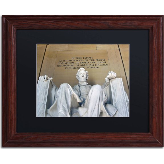 Trademark Fine Art "Lincoln Memorial" Canvas Art by CATeyes, Black Matte, Wood Frame