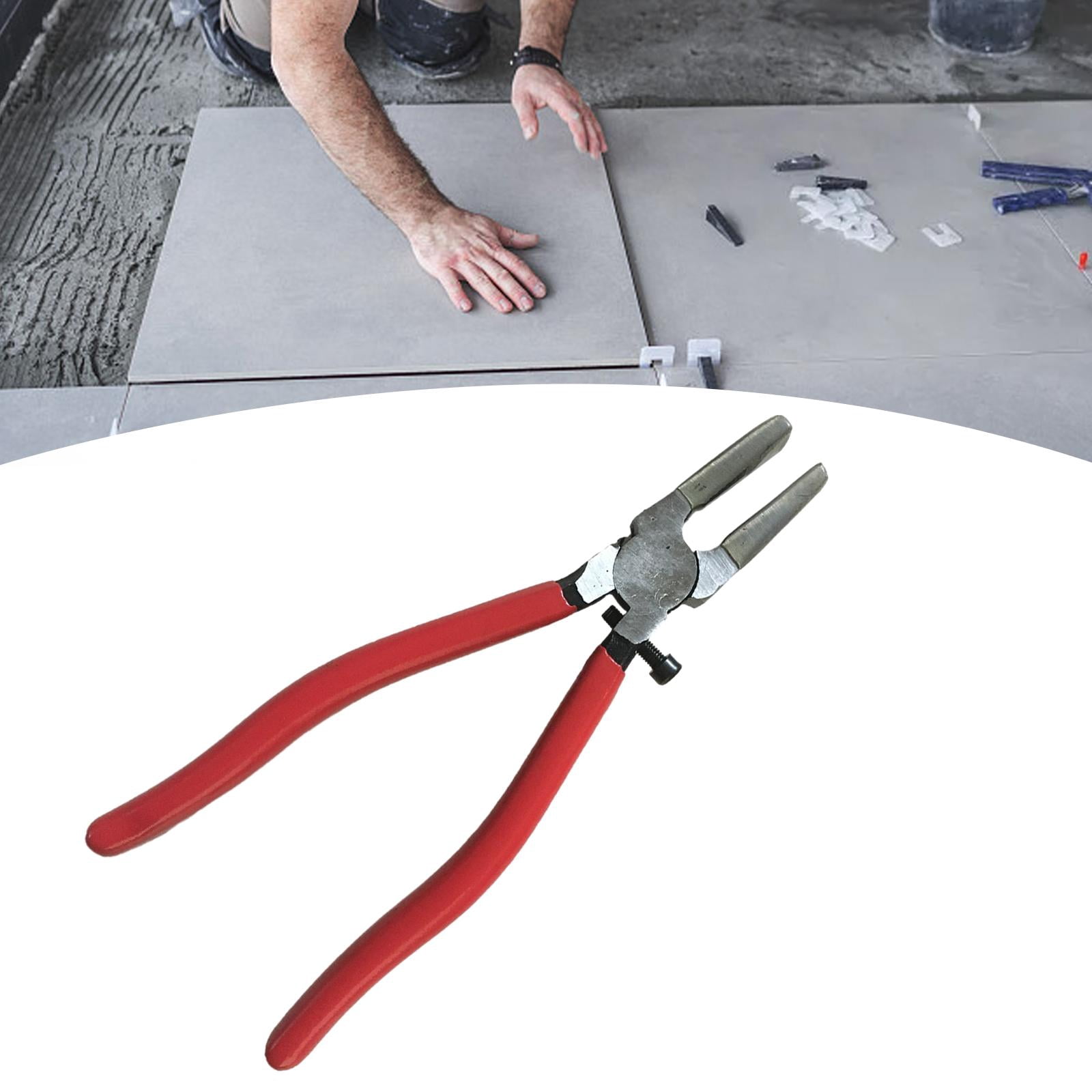 Key Fob Pliers, Glass Cutting Tool, Grozing Pliers, Metal Glass Running Pliers, Glass Breaking Pliers for Mosaics, Tiles, Stained Glass 8inch Flat Jaws