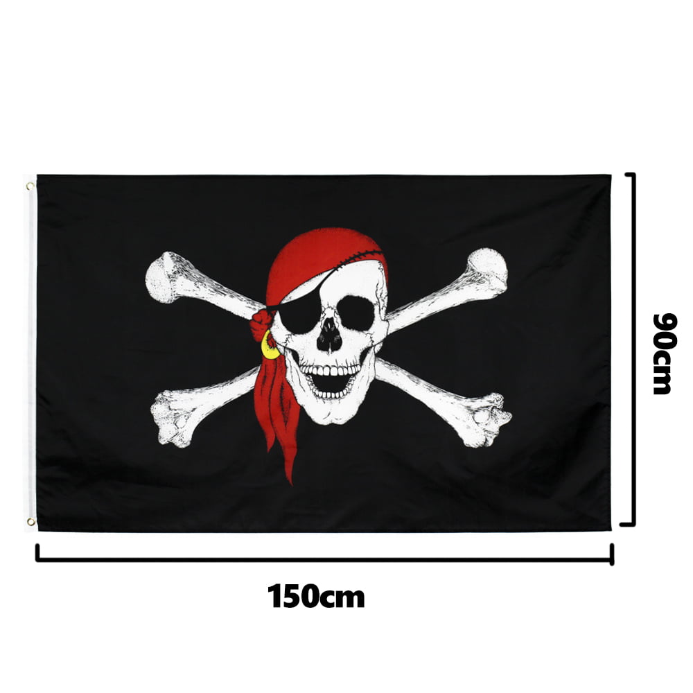 Pirate Bandana Skull and Crossbones 5ft x 3ft Flag Banner 150cm x 90cm 