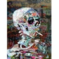 thumbnail image 4 of Stephen Chambers 19x24 Gold Ornate Wood Framed With Double Matting Wall Art Titled - Skull Heavygraffiti, 4 of 6