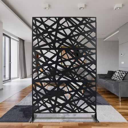 Outdoor & Indoor Privacy Screen Metal Privacy Screen 76" H×48" W, Freestanding Decorative Privacy Screen for Deck Balcony Patio, Privacy Fence Panels for Outside Lawn Garden