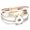White, variant on Snap Jewelry White Leather Bracelet with Gold Stamped Bar and Rhinestone Accents 7.5 Inch