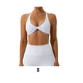 thumbnail image 2 of 1 Set Chinlon Nylon Sports Underwear Solid Underpants Color Replacement Breathable Wire Free Running Jogging Bodybuilding Vest Bra White S, 2 of 6
