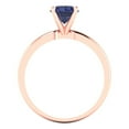 thumbnail image 4 of 1 ct Round Cut Simulated Blue Sapphire Solitaire Engagement Ring for Women in 18K Rose Gold, 4 of 5