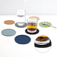thumbnail image 3 of BPPEG 6Pcs Silicone Coasters Heat Protection Drink Coasters Coasters Blue-Gray, 3 of 4