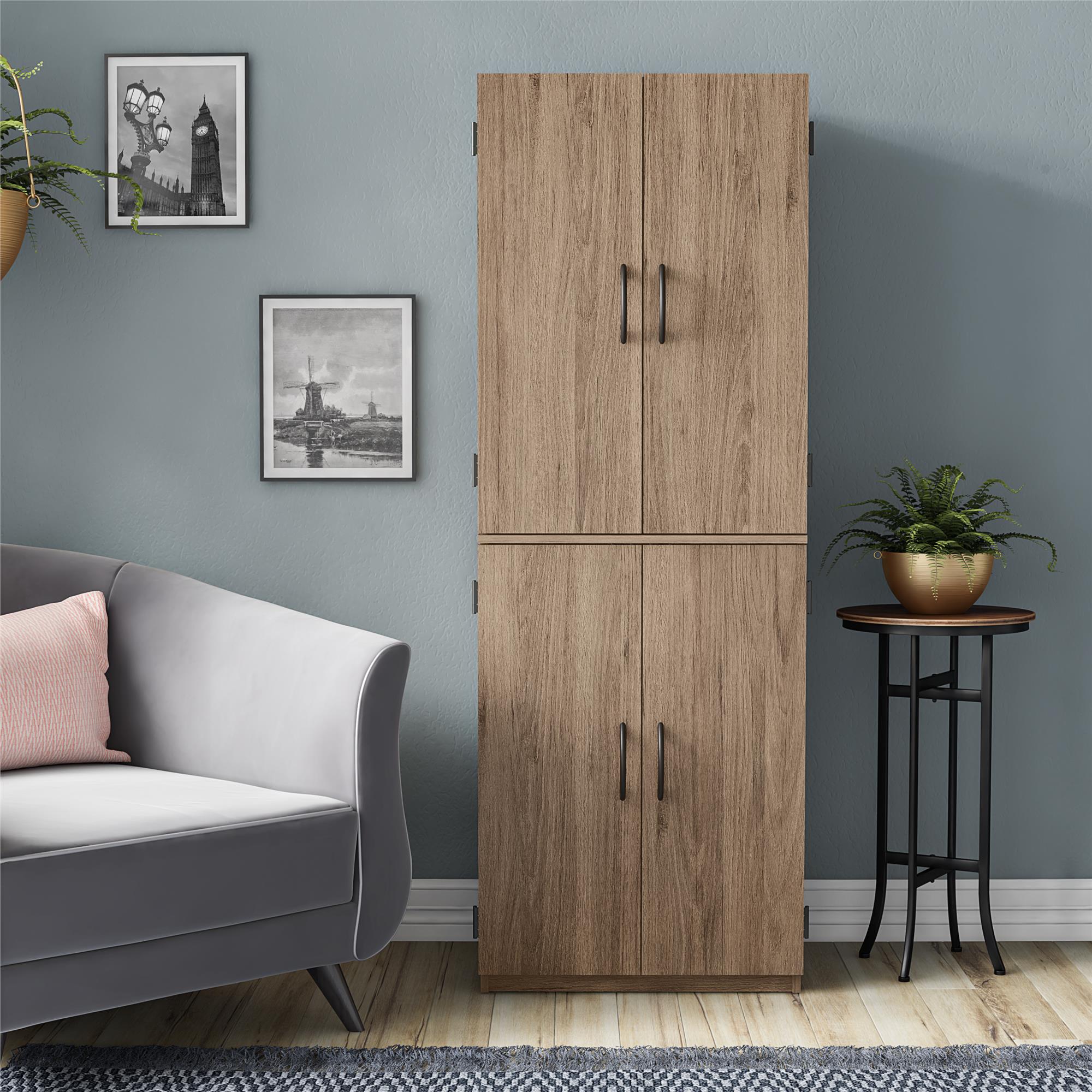 Mainstays 4-Door 5' Storage Cabinet, Rustic Oak - image 5 of 15