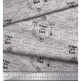 thumbnail image 2 of Soimoi Grey Crepe Silk Fabric To Travel Is To Live Text Print Fabric by Yard 42 Inch Wide, 2 of 2