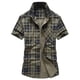 thumbnail image 1 of Camisas De Vestir Para Hombre Azul Camisa holgada de manga corta a cuadros informal de algodón nuevo para hombre (Camouflage, L), 1 of 2