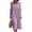 Purple, variant on Dvprdro Womens Summer Cotton Linen Crewneck Half Sleeve Ruffle Hem Lace Detail Loose A Line Maxi Dress Casual