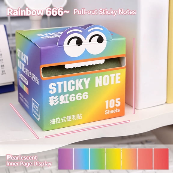 1 Box Clearance Under $3 Index Sticky Notes Translucent Sticky Notes Plastic For Desk Using Gradient Translucent Sticky Notes Rainbow Color (C)