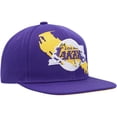 thumbnail image 3 of Men's Mitchell & Ness Purple Los Angeles Lakers Paint By Numbers Snapback Hat, 3 of 5
