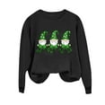 thumbnail image 3 of Mceream Femmes St Patricks Day Chandail en Molleton Décontracté Mode Irish Trèfle Chemises Imprimé Graphique Mignon Manches Longues Chandail à Enfiler Chemise Hauts Grande Taille Tenue de Vacances & Cadeau Noir m, 3 of 5