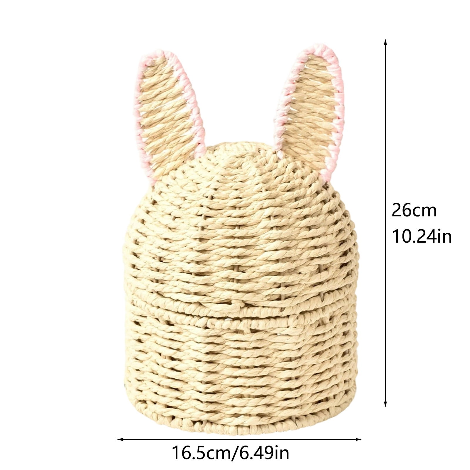 fsxdhpcsgfc Hand Woven Rabbit Ear Storage Easter Egg Storage Paper Rope Material Storage Divided Lunch Containers for Adults Glass Meal Prep Containers with Lids Fridge Organizers And Storage Clear
