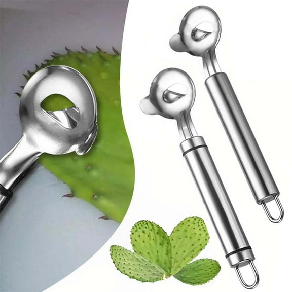 Cactus Peeler Stainless Steel Kitchen Tool Manual Nopales Spine Remover Spoon Efficient Cooking Prep for Mexican Cuisine