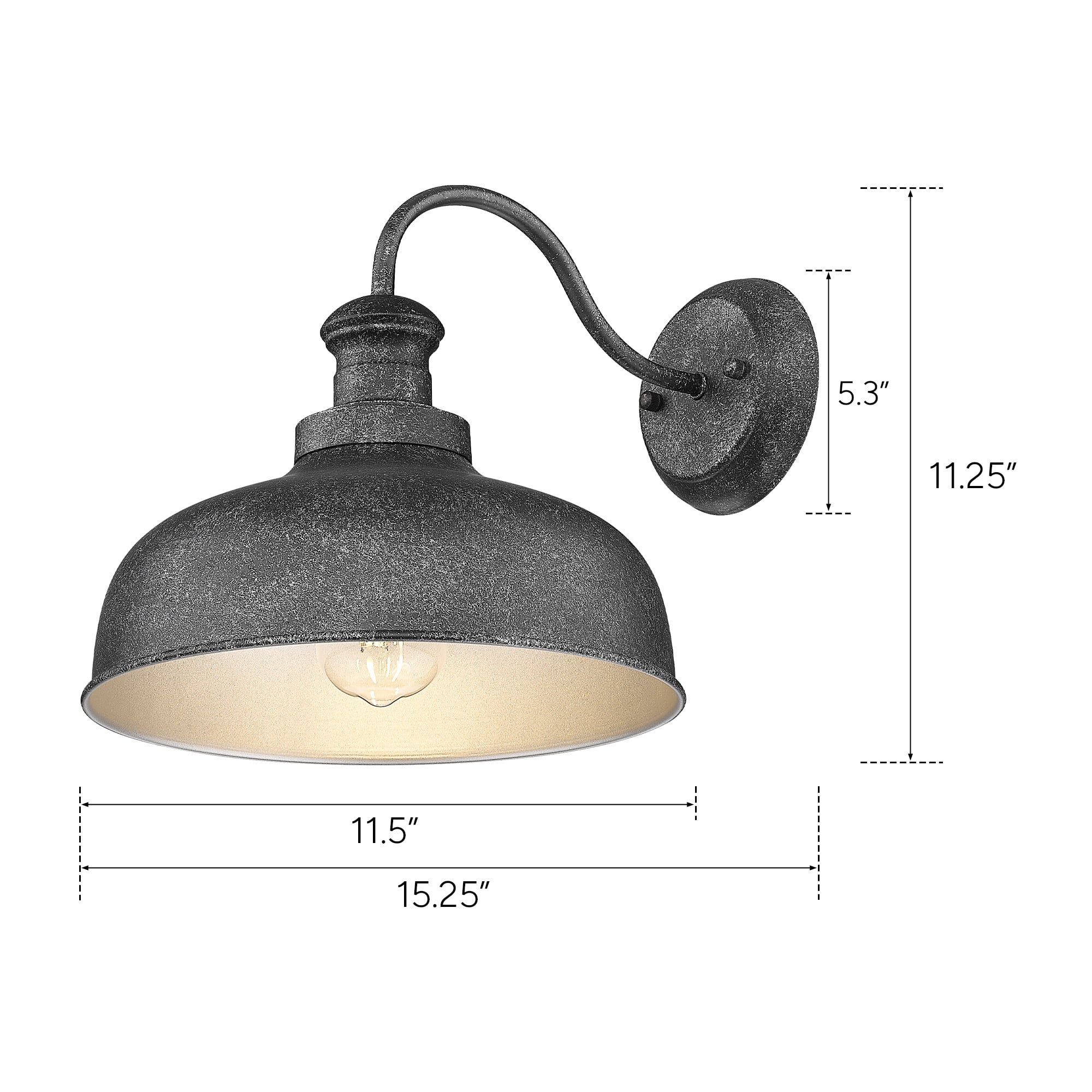 Outdoor Barn Light for Farmhouse, Anti-Rust 11.5 Inch Dome Exterior Wall Mount Lights Fixture ,Weather Resistant Outdoor Wall Sconce Lighting for Porch, Garage, Patio, Entryway(Antique Silver,,2Pack)