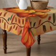 thumbnail image 4 of Burnt Orange Pumpkins Fall Table Cloth Waterproof Tablecloths, Thanksgiving Botanical Pastoral Tablecloth Dining Table Cover for Kitchen Party Tabletop Outdoor, Square Tablecloth 54x54 Inch, 4 of 9