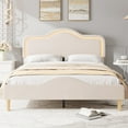 thumbnail image 1 of Yiwa Kids Velvet Bed Frame with LED Lights, Adjustable LED Headboard & Footboard Princess Platform, Wood Slats Support, No Box Spring Needed, 1 of 9